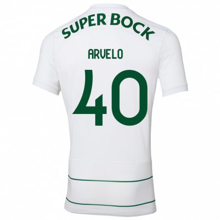 Kandiny Niño Camiseta Adam Arvelo #40 Blanco 2ª Equipación 2023/24 La Camisa Chile