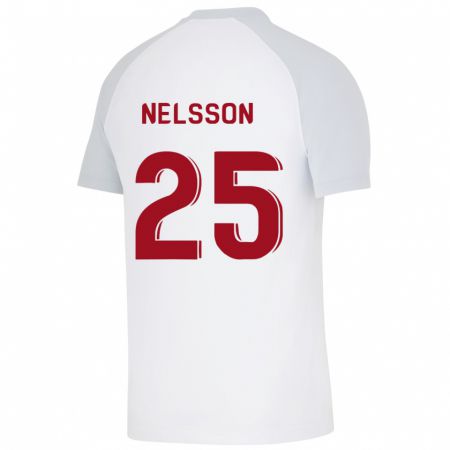 Kandiny Niño Camiseta Victor Nelsson #25 Blanco 2ª Equipación 2023/24 La Camisa Chile