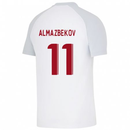 Kandiny Niño Camiseta Beknaz Almazbekov #11 Blanco 2ª Equipación 2023/24 La Camisa Chile