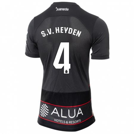 Kandiny Niño Camiseta Siebe Van Der Heyden #4 Negro 2ª Equipación 2023/24 La Camisa Chile