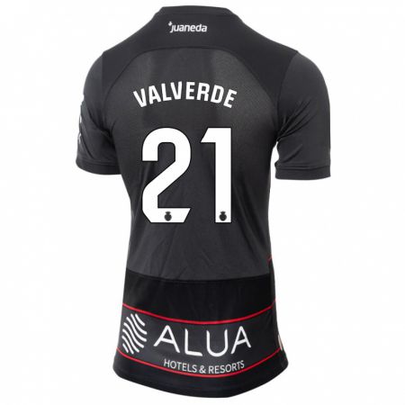 Kandiny Niño Camiseta David Valverde #21 Negro 2ª Equipación 2023/24 La Camisa Chile