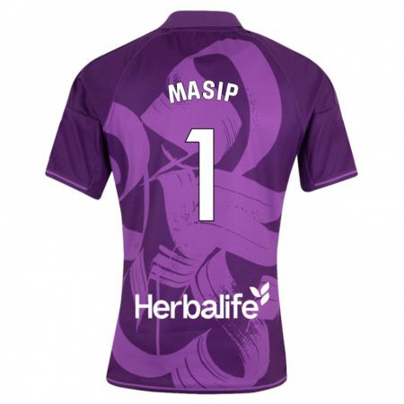 Kandiny Niño Camiseta Jordi Masip #1 Violeta 2ª Equipación 2023/24 La Camisa Chile