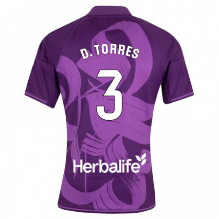 Kandiny Niño Camiseta David Torres #3 Violeta 2ª Equipación 2023/24 La Camisa Chile