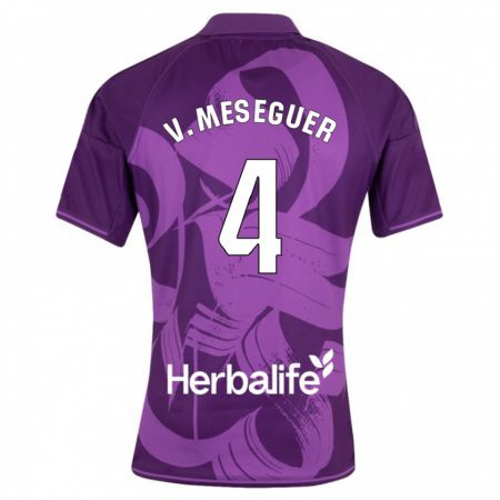 Kandiny Niño Camiseta Víctor Meseguer #4 Violeta 2ª Equipación 2023/24 La Camisa Chile