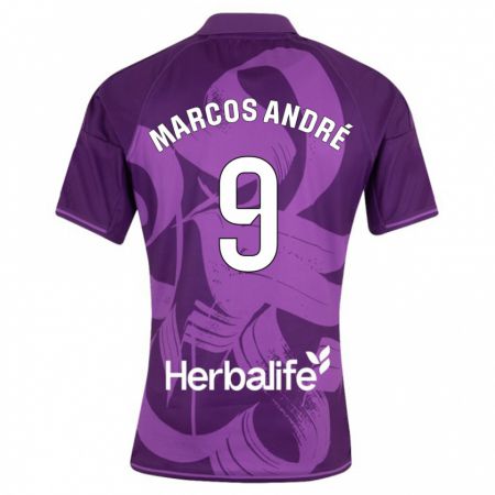 Kandiny Niño Camiseta Marcos André #9 Violeta 2ª Equipación 2023/24 La Camisa Chile