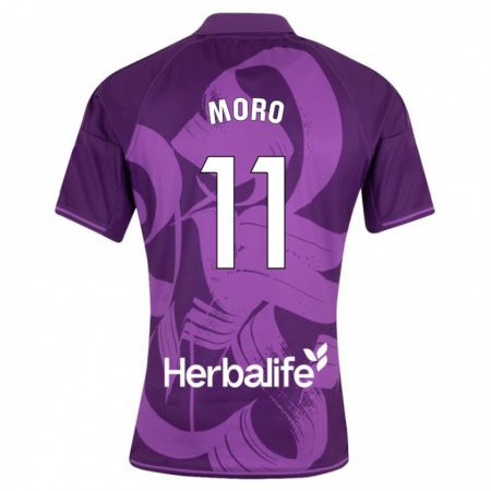 Kandiny Niño Camiseta Raúl Moro #11 Violeta 2ª Equipación 2023/24 La Camisa Chile