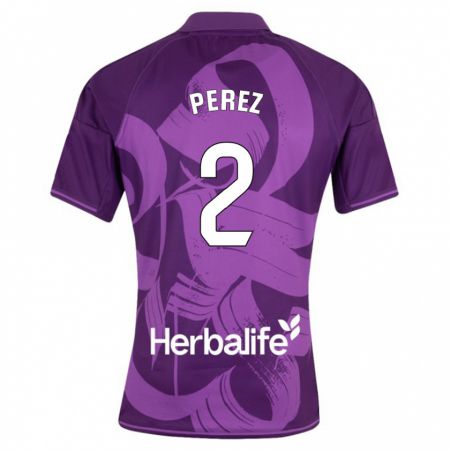 Kandiny Niño Camiseta Iker Pérez #2 Violeta 2ª Equipación 2023/24 La Camisa Chile