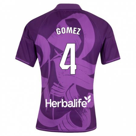Kandiny Niño Camiseta Adrián Gómez #4 Violeta 2ª Equipación 2023/24 La Camisa Chile
