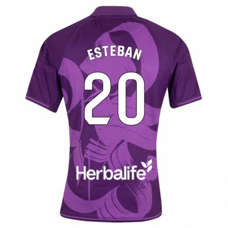 Kandiny Niño Camiseta Sergio Esteban #20 Violeta 2ª Equipación 2023/24 La Camisa Chile