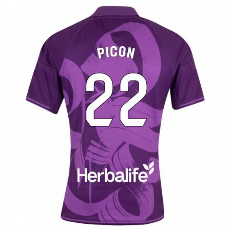 Kandiny Niño Camiseta Pablo Picón #22 Violeta 2ª Equipación 2023/24 La Camisa Chile