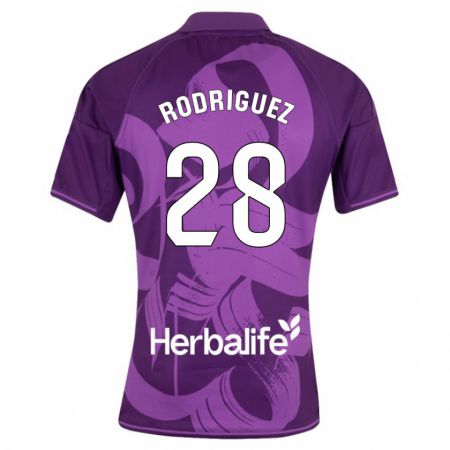 Kandiny Niño Camiseta Yago Rodríguez #28 Violeta 2ª Equipación 2023/24 La Camisa Chile