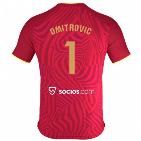 Kandiny Niño Camiseta Marko Dmitrović #1 Rojo 2ª Equipación 2023/24 La Camisa Chile
