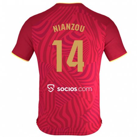 Kandiny Niño Camiseta Tanguy Nianzou #14 Rojo 2ª Equipación 2023/24 La Camisa Chile