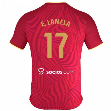Kandiny Niño Camiseta Erik Lamela #17 Rojo 2ª Equipación 2023/24 La Camisa Chile