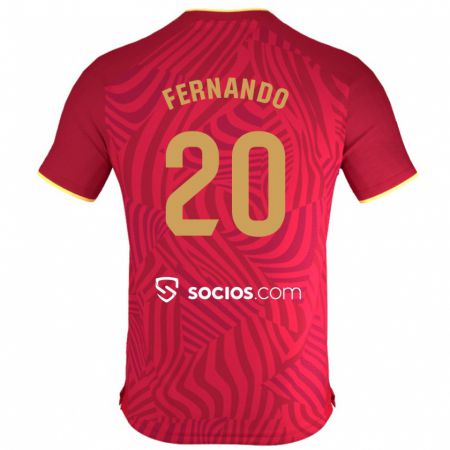 Kandiny Niño Camiseta Fernando #20 Rojo 2ª Equipación 2023/24 La Camisa Chile