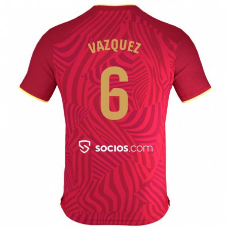 Kandiny Niño Camiseta Manolo Vázquez #6 Rojo 2ª Equipación 2023/24 La Camisa Chile