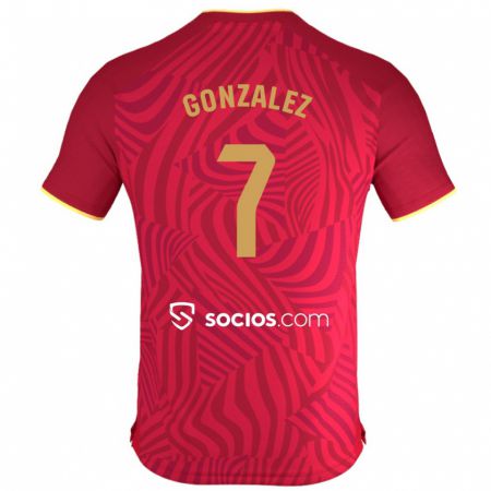 Kandiny Niño Camiseta Juan González #7 Rojo 2ª Equipación 2023/24 La Camisa Chile