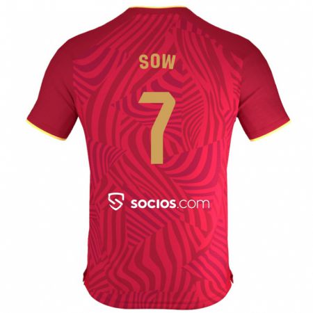Kandiny Niño Camiseta Bakary Sow #7 Rojo 2ª Equipación 2023/24 La Camisa Chile
