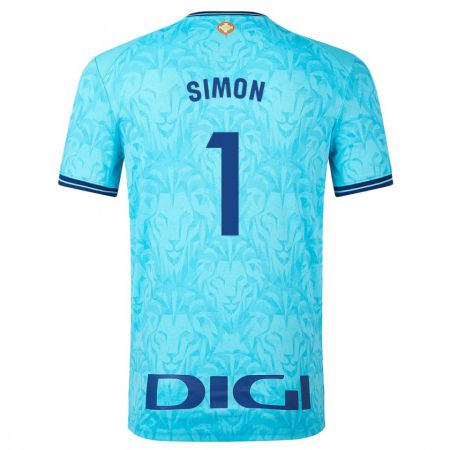 Kandiny Niño Camiseta Unai Simón #1 Cielo Azul 2ª Equipación 2023/24 La Camisa Chile