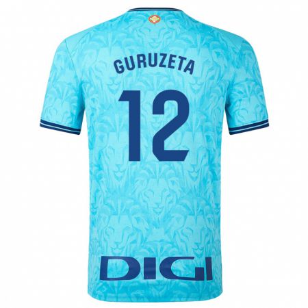 Kandiny Niño Camiseta Gorka Guruzeta #12 Cielo Azul 2ª Equipación 2023/24 La Camisa Chile