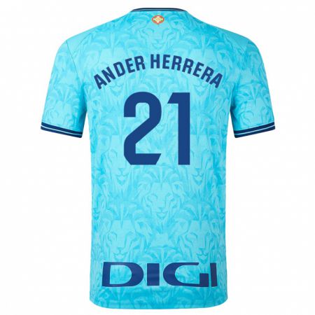 Kandiny Niño Camiseta Ander Herrera #21 Cielo Azul 2ª Equipación 2023/24 La Camisa Chile
