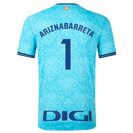 Kandiny Niño Camiseta Oier Ariznabarreta #1 Cielo Azul 2ª Equipación 2023/24 La Camisa Chile