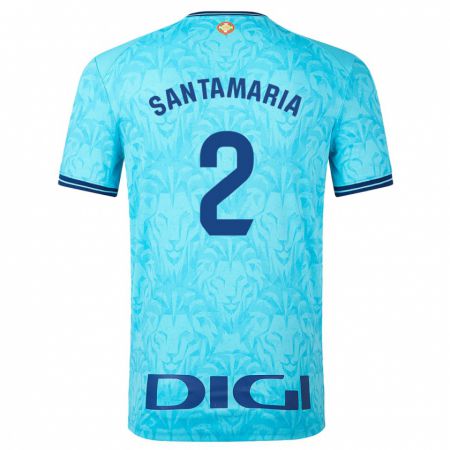 Kandiny Niño Camiseta Unai Santamaría #2 Cielo Azul 2ª Equipación 2023/24 La Camisa Chile