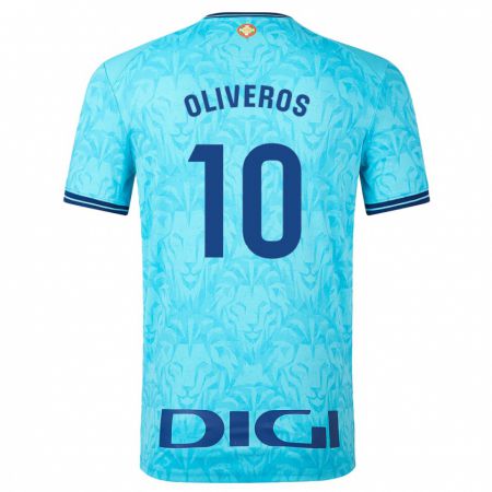 Kandiny Niño Camiseta Aimar Oliveros #10 Cielo Azul 2ª Equipación 2023/24 La Camisa Chile