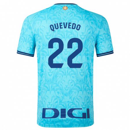 Kandiny Niño Camiseta Ugaitz Quevedo #22 Cielo Azul 2ª Equipación 2023/24 La Camisa Chile