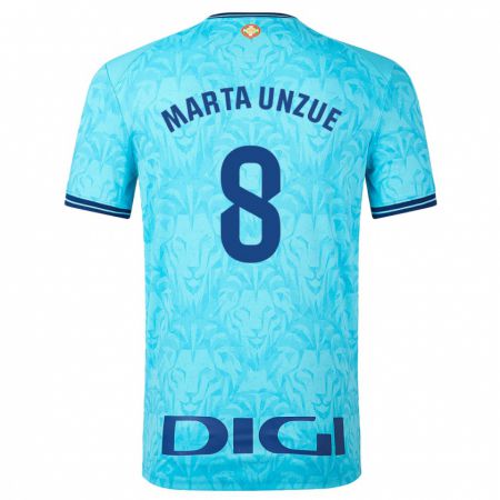 Kandiny Niño Camiseta Marta Unzué Urdániz #8 Cielo Azul 2ª Equipación 2023/24 La Camisa Chile
