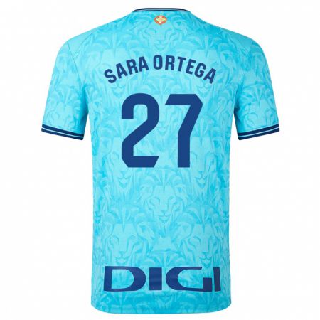 Kandiny Niño Camiseta Sara Ortega Ruiz #27 Cielo Azul 2ª Equipación 2023/24 La Camisa Chile