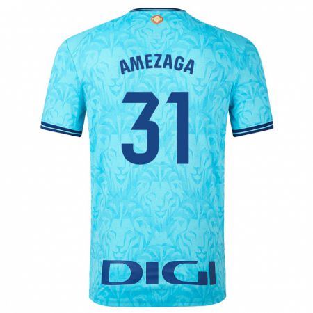 Kandiny Niño Camiseta Jone Amezaga #31 Cielo Azul 2ª Equipación 2023/24 La Camisa Chile