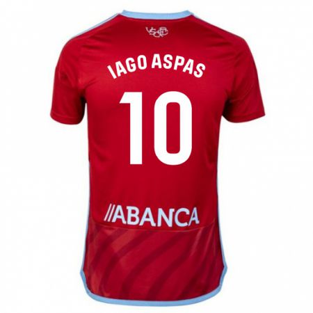 Kandiny Niño Camiseta Iago Aspas #10 Rojo 2ª Equipación 2023/24 La Camisa Chile