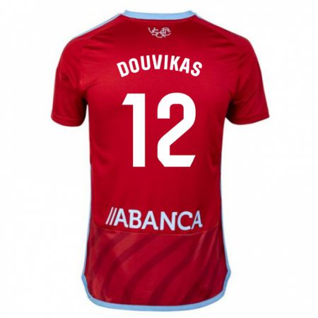Kandiny Niño Camiseta Anastasios Douvikas #12 Rojo 2ª Equipación 2023/24 La Camisa Chile