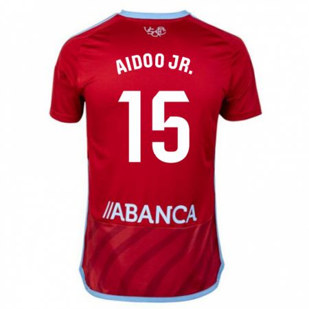 Kandiny Niño Camiseta Joseph Aidoo #15 Rojo 2ª Equipación 2023/24 La Camisa Chile
