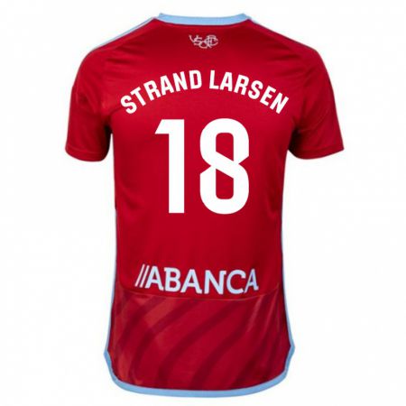 Kandiny Niño Camiseta Jørgen Strand Larsen #18 Rojo 2ª Equipación 2023/24 La Camisa Chile