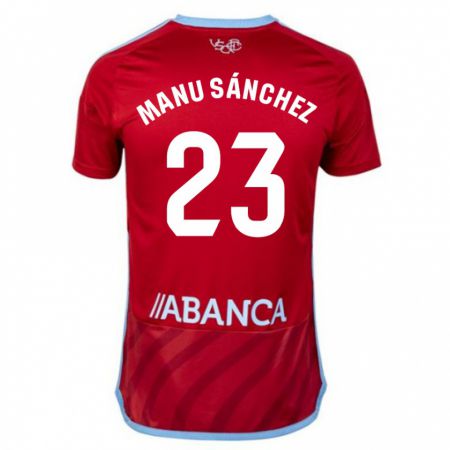 Kandiny Niño Camiseta Manu Sánchez #23 Rojo 2ª Equipación 2023/24 La Camisa Chile