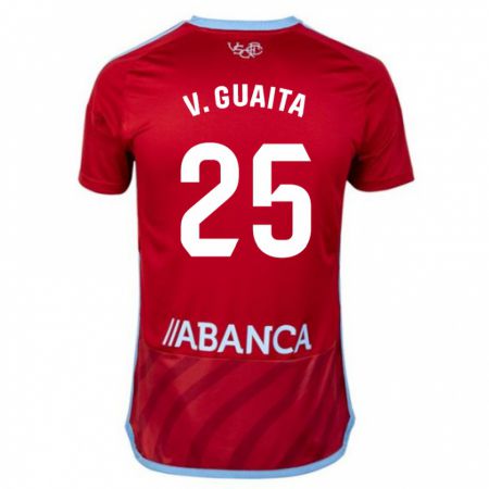 Kandiny Niño Camiseta Vicente Guaita #25 Rojo 2ª Equipación 2023/24 La Camisa Chile