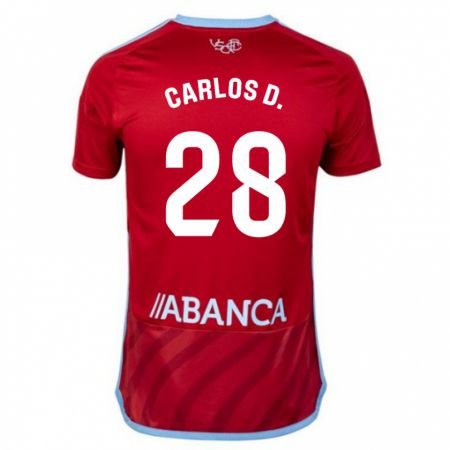 Kandiny Niño Camiseta Carlos Domínguez #28 Rojo 2ª Equipación 2023/24 La Camisa Chile