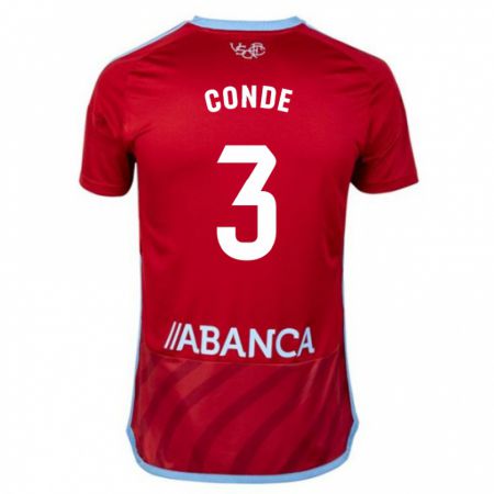 Kandiny Niño Camiseta Martín Conde #3 Rojo 2ª Equipación 2023/24 La Camisa Chile