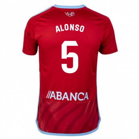 Kandiny Niño Camiseta Gael Alonso #5 Rojo 2ª Equipación 2023/24 La Camisa Chile