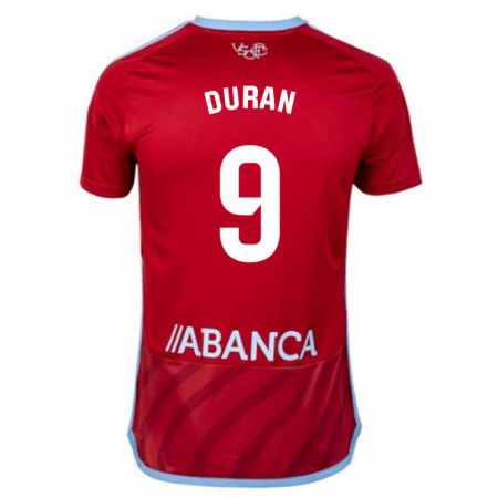 Kandiny Niño Camiseta Pablo Durán #9 Rojo 2ª Equipación 2023/24 La Camisa Chile