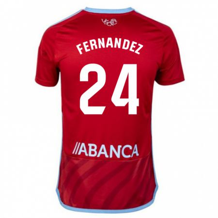 Kandiny Niño Camiseta César Fernández #24 Rojo 2ª Equipación 2023/24 La Camisa Chile
