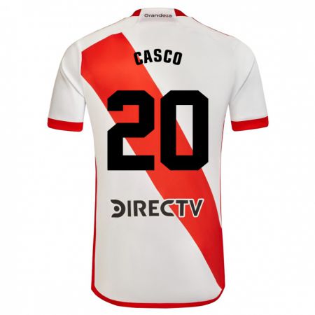 Kandiny Hombre Camiseta Milton Casco #20 Blanco Rojo 1ª Equipación 2023/24 La Camisa Chile