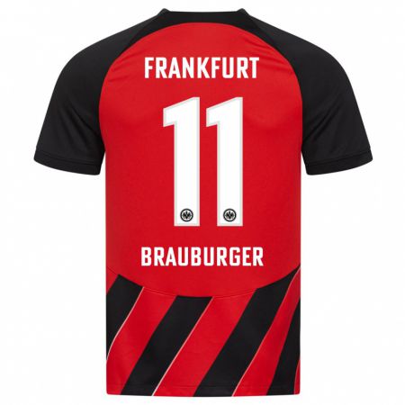 Kandiny Hombre Camiseta Maximilian Brauburger #11 Negro Rojo 1ª Equipación 2023/24 La Camisa Chile
