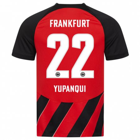 Kandiny Hombre Camiseta Philipp Eisele Yupanqui #22 Negro Rojo 1ª Equipación 2023/24 La Camisa Chile