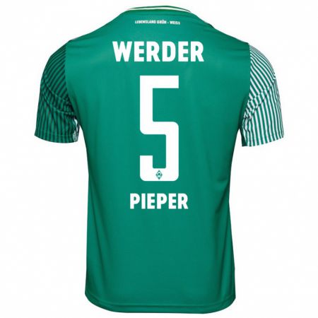 Kandiny Hombre Camiseta Amos Pieper #5 Verde 1ª Equipación 2023/24 La Camisa Chile