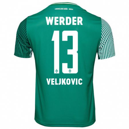 Kandiny Hombre Camiseta Milos Veljkovic #13 Verde 1ª Equipación 2023/24 La Camisa Chile