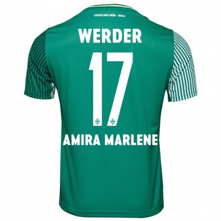 Kandiny Hombre Camiseta Amira Marlene Dahl #17 Verde 1ª Equipación 2023/24 La Camisa Chile