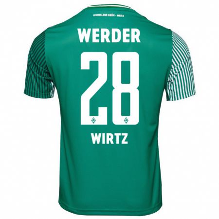 Kandiny Hombre Camiseta Juliane Wirtz #28 Verde 1ª Equipación 2023/24 La Camisa Chile